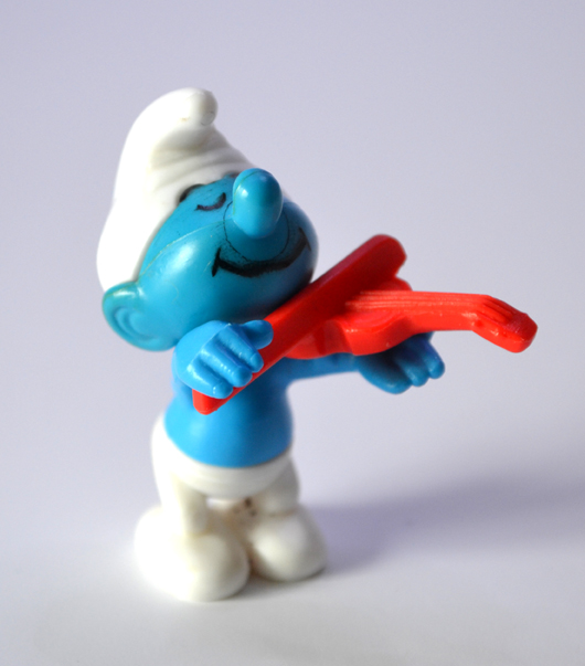 Skládací figurka 1996 Schlümpfe (Šmoulové) - 03 Schlümpf mit Mistgabel