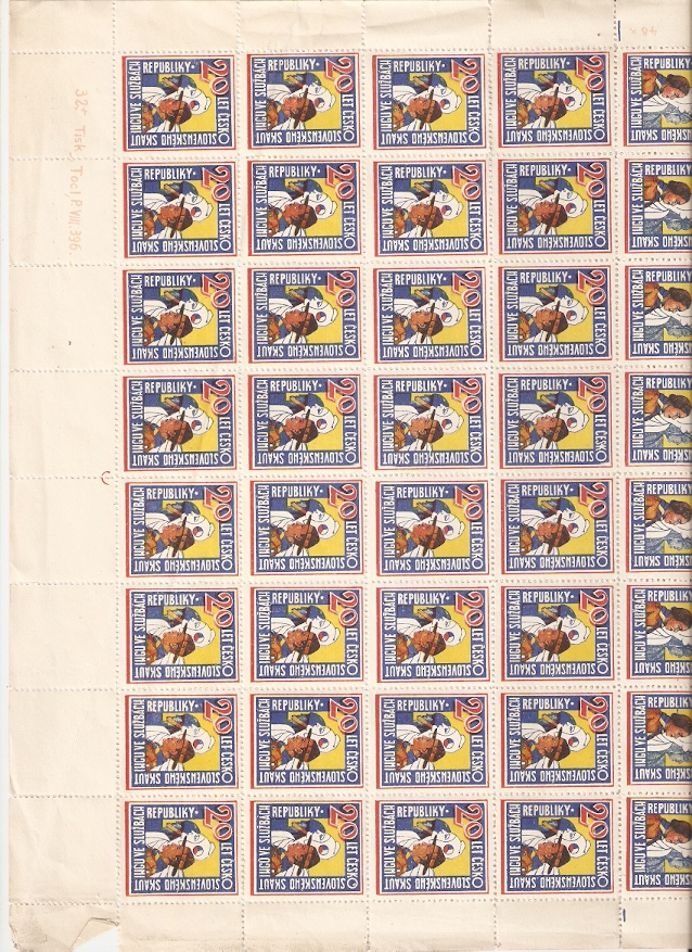 Junák, Skaut, Tramp - Zálepky arch 80 ks - 20 Československého skautingu ve službách republiky - Obrázek 2