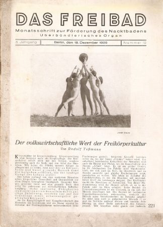 Akt Erotika - Časopis - Das Freibad - 1929 03/12 (Chybí titulní strana)