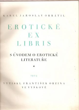 Akt Erotika - Knihy - Karel Jaroslav Obrátil - Erotické Ex-libris