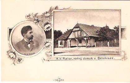 Pohlednice - Okres Jičín - Bělohrad - Rodný dům K.V.Raise