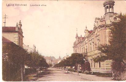 Pohlednice - Okres Jičín - Lázně Bělohrad - Lázeňská ulice
