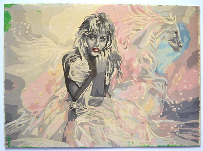 Obraz - Kresba (tempera?) na sololitu oboustranná - Akt - Sign: Barča - Vel: 34x24,5 cm - Obrázek 2