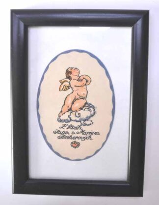 Obraz - Rámované ex libris - Z knih Jana a Marie Fischerových - Nesign. - Vel: 17x12 cm (Velikost Ex libris 10x7)