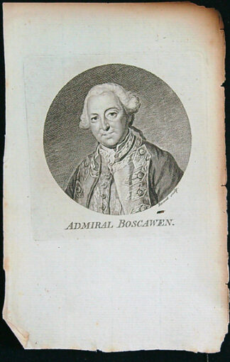 Černobílý mědiryt - Admiral Boscawen