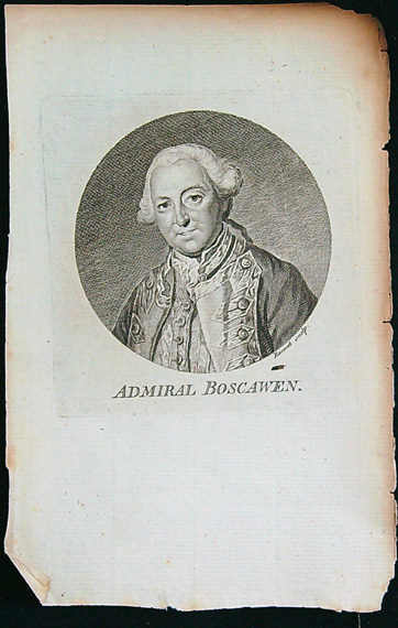 Černobílý mědiryt - Admiral Boscawen