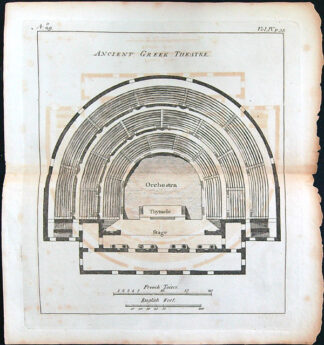 Černobílý mědiryt - Ancient Greek Theatre