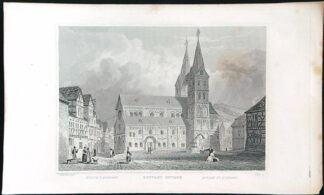 Černobílý mědiryt - Boppart Church