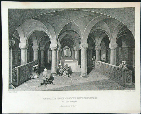 Černobílý mědiryt - Capelle Des H. Cosmus Und Damian