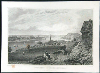 Černobílý mědiryt - Coblentz & Ehrenbreitstein.