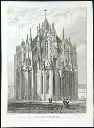 Černobílý mědiryt - Cologne Cathedral.