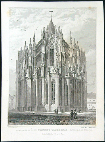 Černobílý mědiryt - Cologne Cathedral.