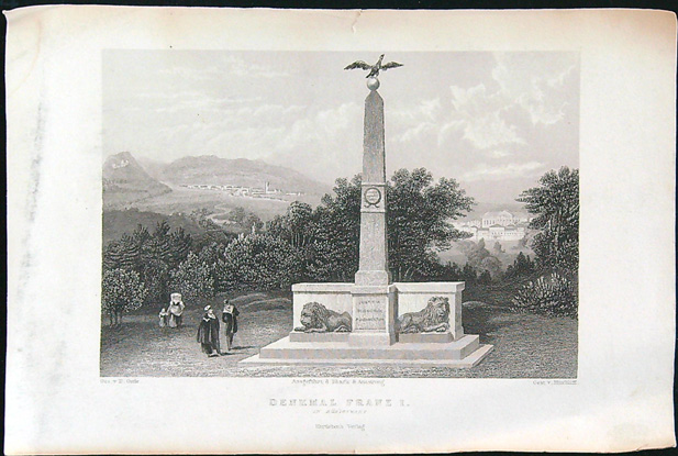 Černobílý mědiryt - Denkmal Franz I.