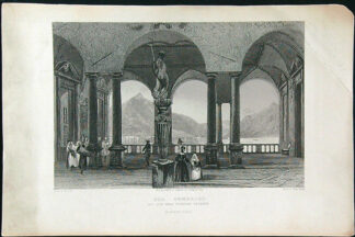 Černobílý mědiryt - Der Comersee.