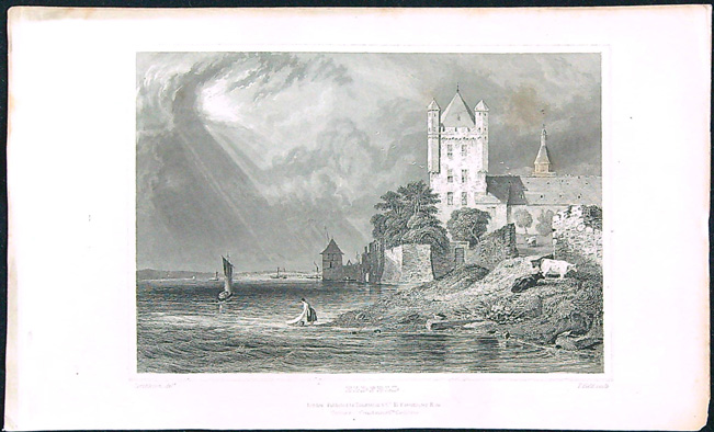 Černobílý mědiryt - Eldfeld.