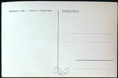 Pohlednice - Okres Rychnov nad Kněžnou - Pohled na Orlické hory - černobílé - z dálky - Obrázek 2