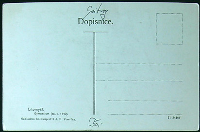 Pohlednice - Okres Svitavy - Litomyšl - Gymnasium - Obrázek 2