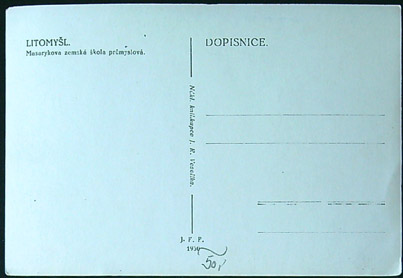 Pohlednice - Okres Svitavy - Litomyšl - Masarykova zemská škola průmyslová - Obrázek 2