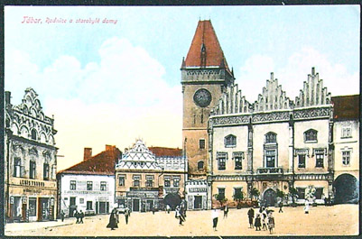 Pohlednice - Okres Tábor - Tábor - Náměstí - Radnice a starobylé domy (III.)