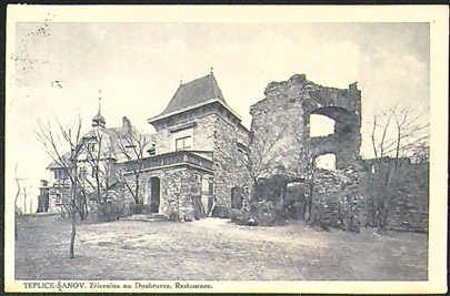 Pohlednice – Okres Teplice – Teplice - Šanov - Zřícenina na Doubravce - Restaurace