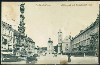 Pohlednice – Okres Teplice – Teplice - Zámecké náměstí - Černobílé