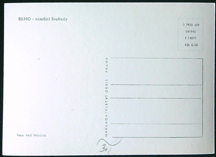 Pohlednice - Okres Brno město - Brno - Náměstí Svobody - Černobílá - Obrázek 2