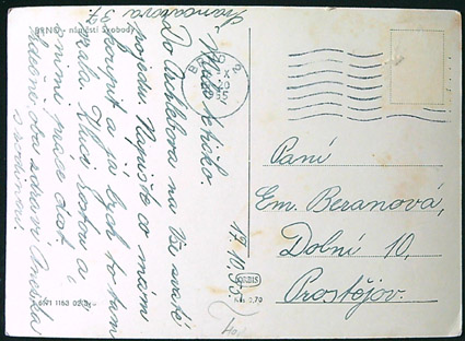 Pohlednice - Okres Brno město - Brno - Náměstí Svobody - Tramvaj - Auta - Obrázek 2