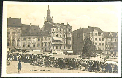 Pohlednice - Okres Brno město - Brno - Zelený trh - Černobílá