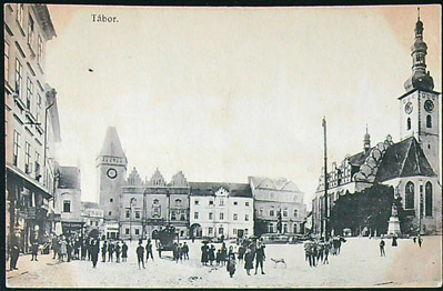 Pohlednice - Okres Tábor - Náměstí - Celkový pohled - Lidé