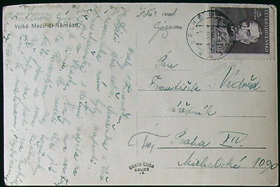 Pohlednice - Okres Žďár nad Sázavou - Velké Meziříčí - Náměstí - Celkový pohled - Radnice - Obrázek 2