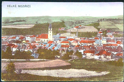 Pohlednice - Okres Žďár nad Sázavou - Velké meziříčí - Celkový pohled - Barevná