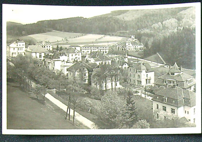 Pohlednice - Okres Zlín - Lázně Luhačovice - Pražská čtvrť - Černobílá - Celkový pohled