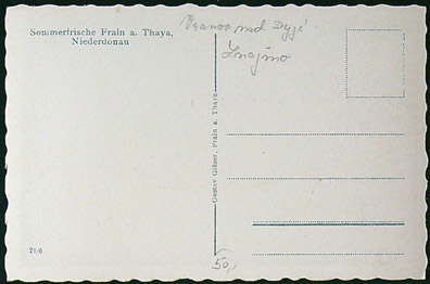 Pohlednice - Okres Znojmo - Vranov nad Dyjí - Zámek - CP - Černobílá - Obrázek 2
