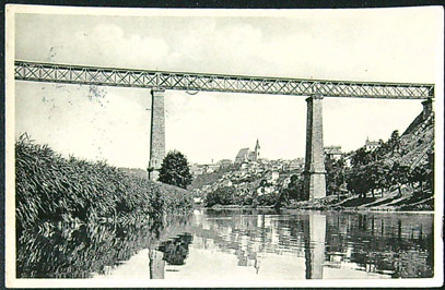 Pohlednice - Okres Znojmo - Znojmo - Celkový pohled od Dyje