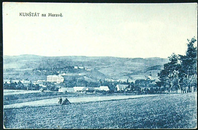 Pohlednice - Okres Blansko - Kunštát na Moravě - Celkový pohled - Černobílá
