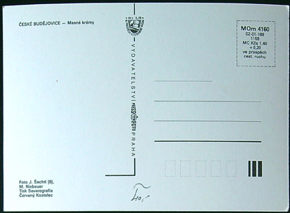 Pohlednice - Okres České Budějovice - České Budějovice - Masné krámy - Okénková - Barevná - Obrázek 2