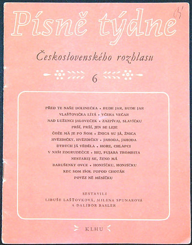 Písničky - Zpěvník - Písně týdne Československého rozhlasu č. 6