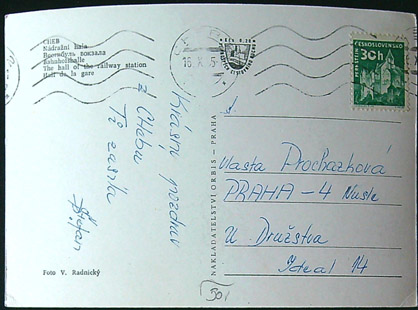 Pohlednice - Okres Cheb - Cheb - Nádražní hala - Obrázek 2