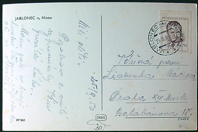 Pohlednice - Okres Jablonec nad Nisou - Jablonec nad Nisou - CP z výšky - Černobílá - Obrázek 2