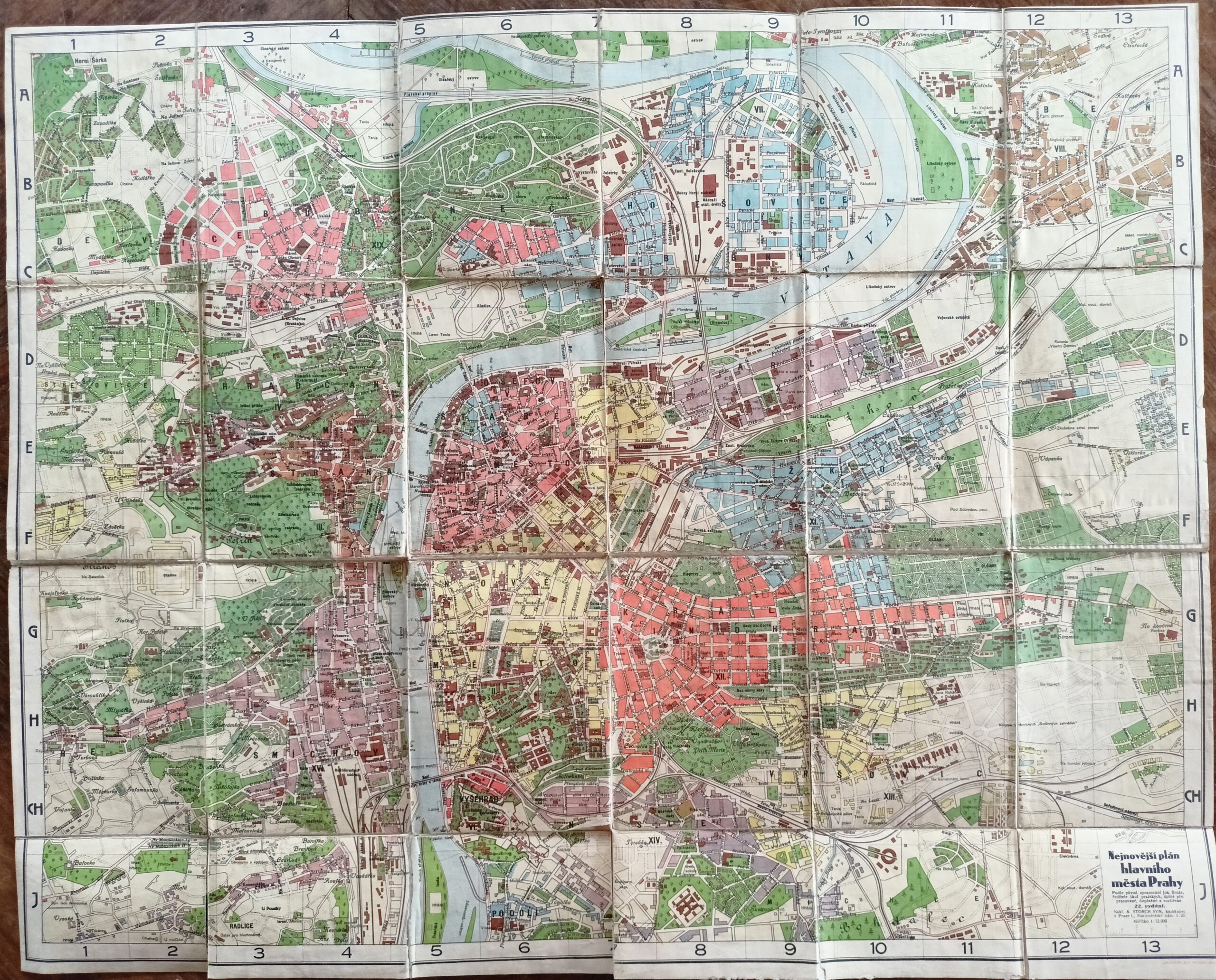 Mapa - Nejnovější plán hlavního města Prahy 22. vydání (Stará mapa)