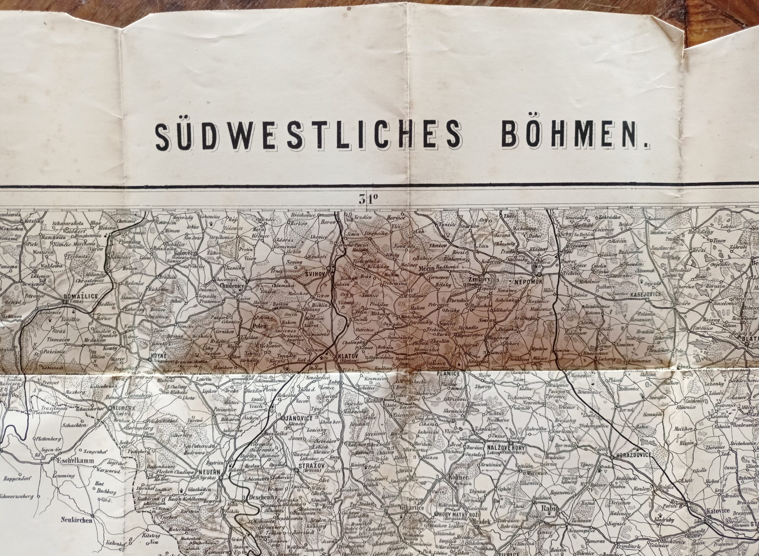 Mapa - SÜDWESTLICHES BÖHMEN. = JIHOZÁPADNÍ ČECHY r. 1882 - Obrázek 3