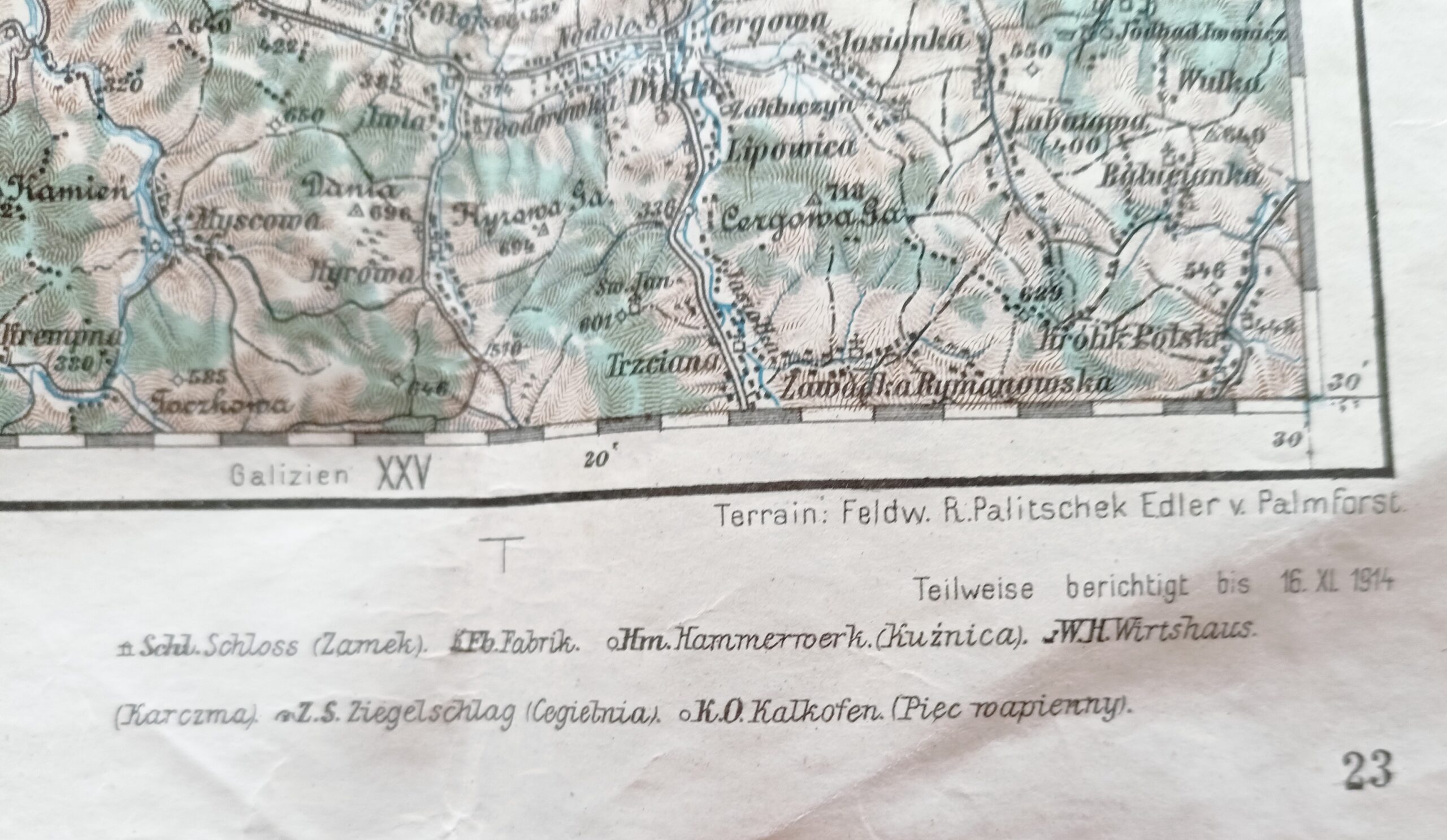 Vojenská mapa - TARNÓW (Polsko - česky Tarnov) r. 1914 - Obrázek 3