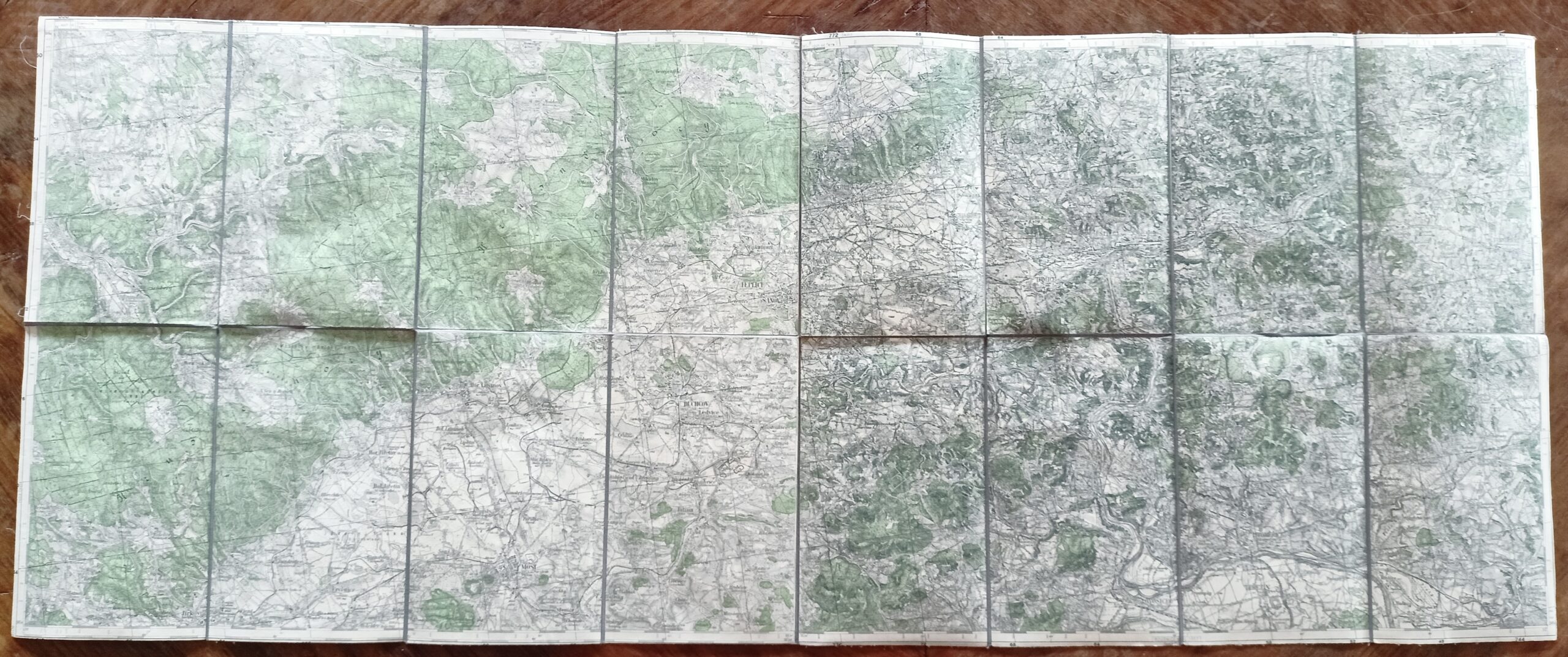 Vojenská mapa - TEPLICE - ŠANOV - MOST - ÚSTÍ n. L. a LITOMĚŘICE