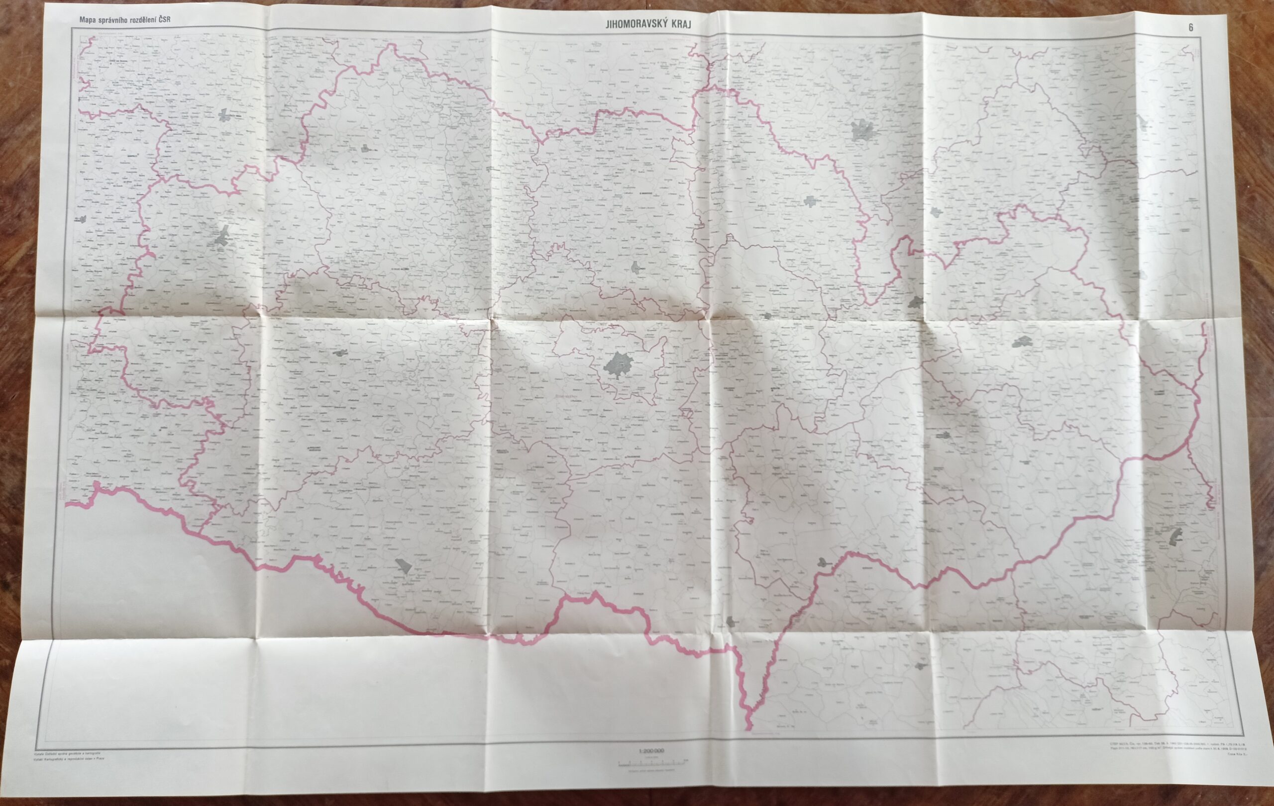Mapa správního rozdělení ČSR - JIHOMORAVSKÝ KRAJ r. 1960 - Obrázek 2
