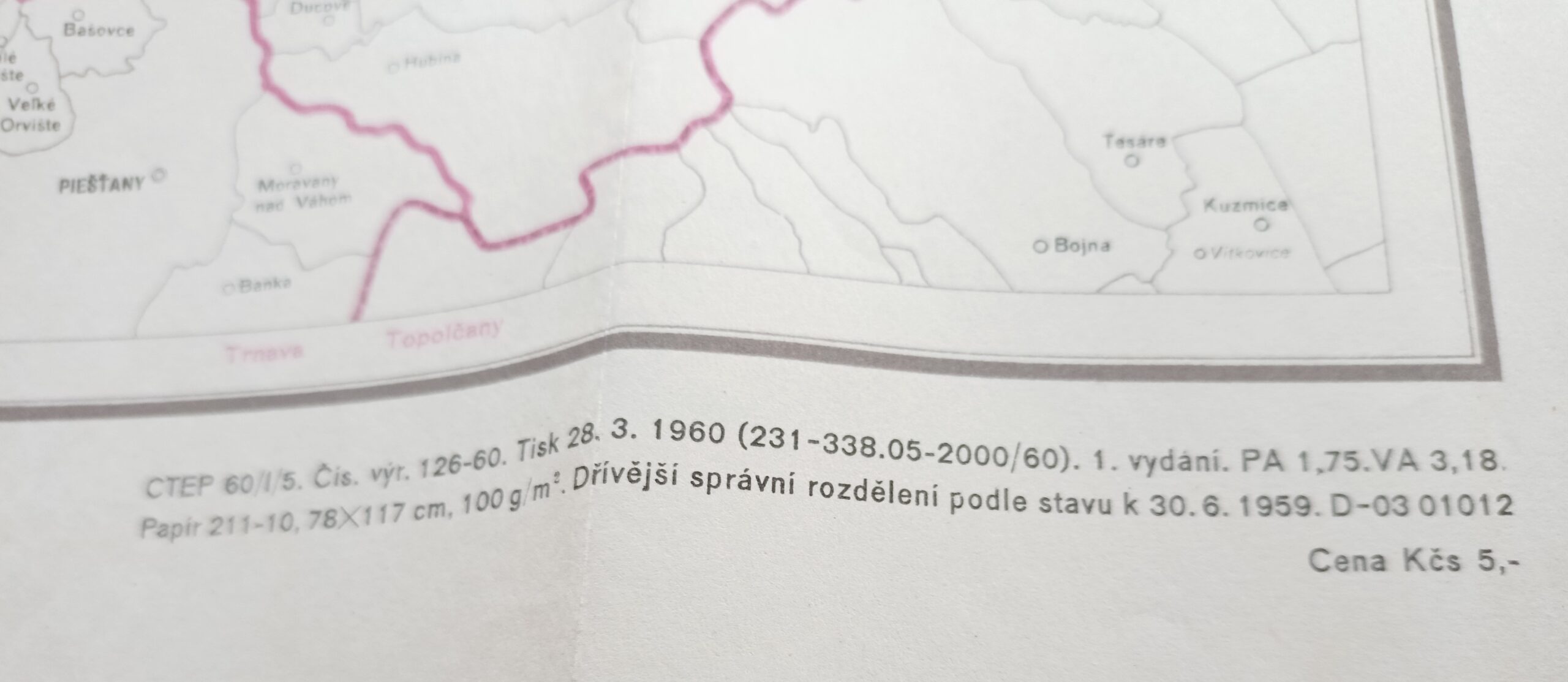 Mapa správního rozdělení ČSR - JIHOMORAVSKÝ KRAJ r. 1960 - Obrázek 3