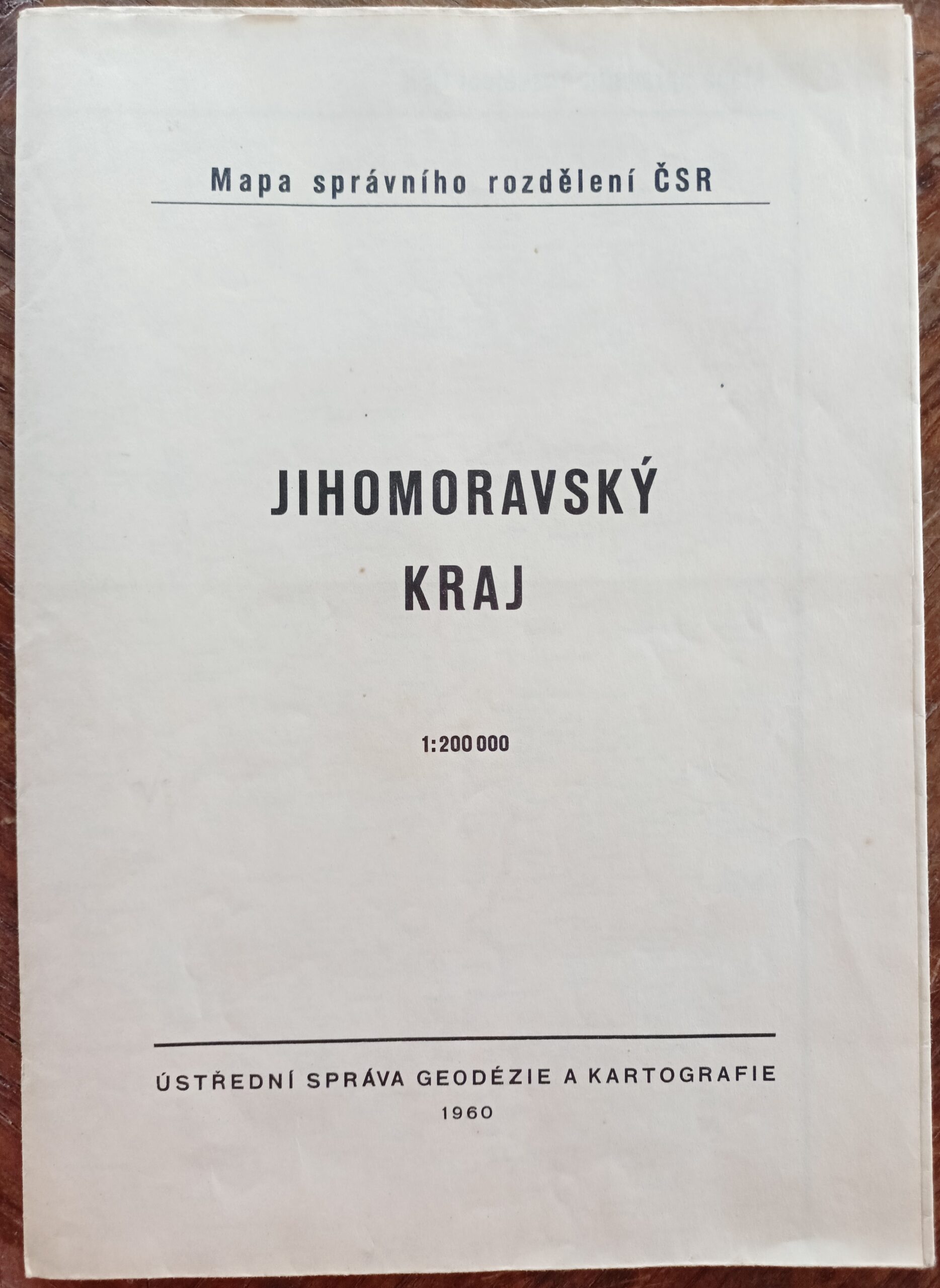 Mapa správního rozdělení ČSR - JIHOMORAVSKÝ KRAJ r. 1960
