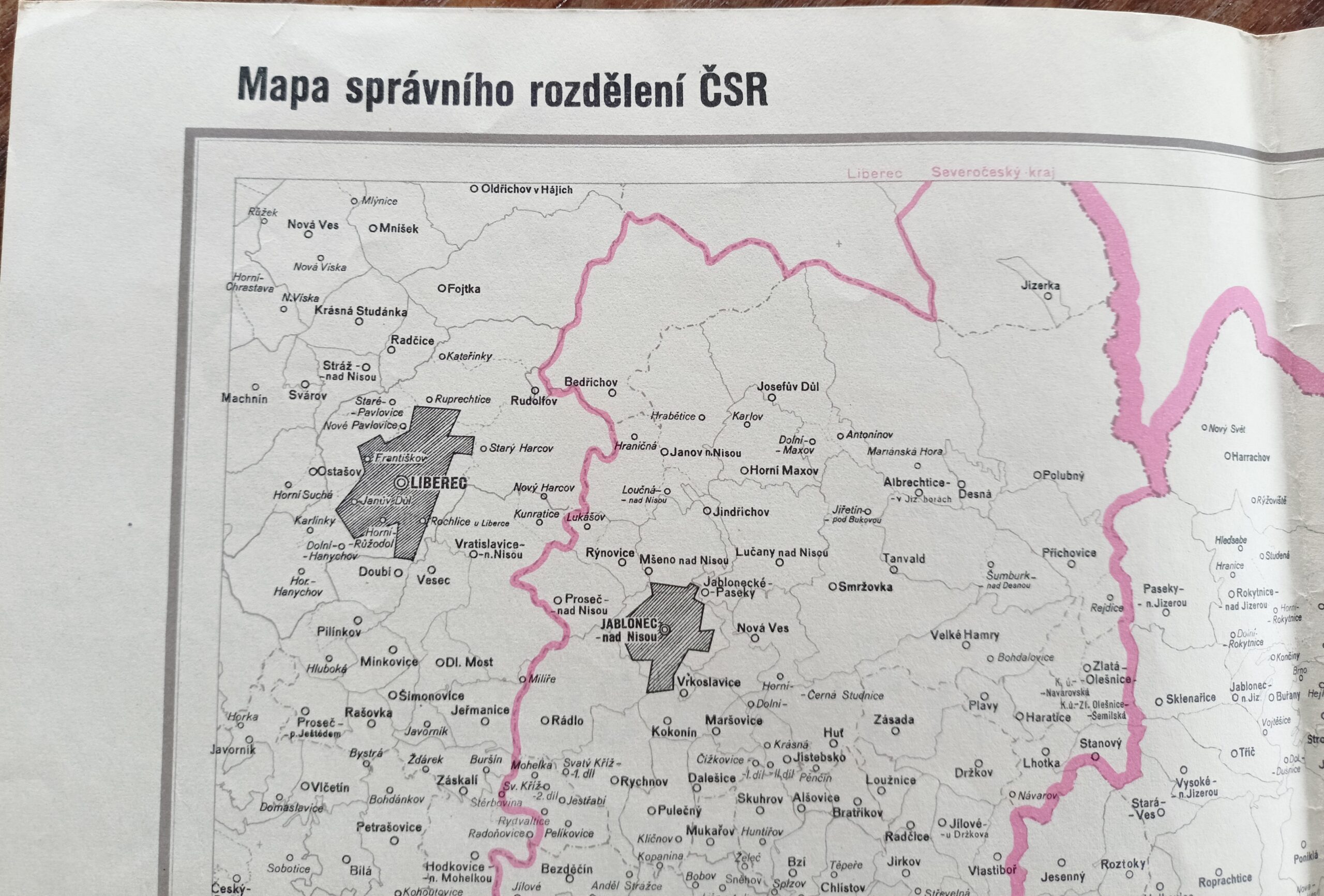 Mapa správního rozdělení ČSR - VÝCHODOČESKÝ KRAJ r. 1960 - Obrázek 3