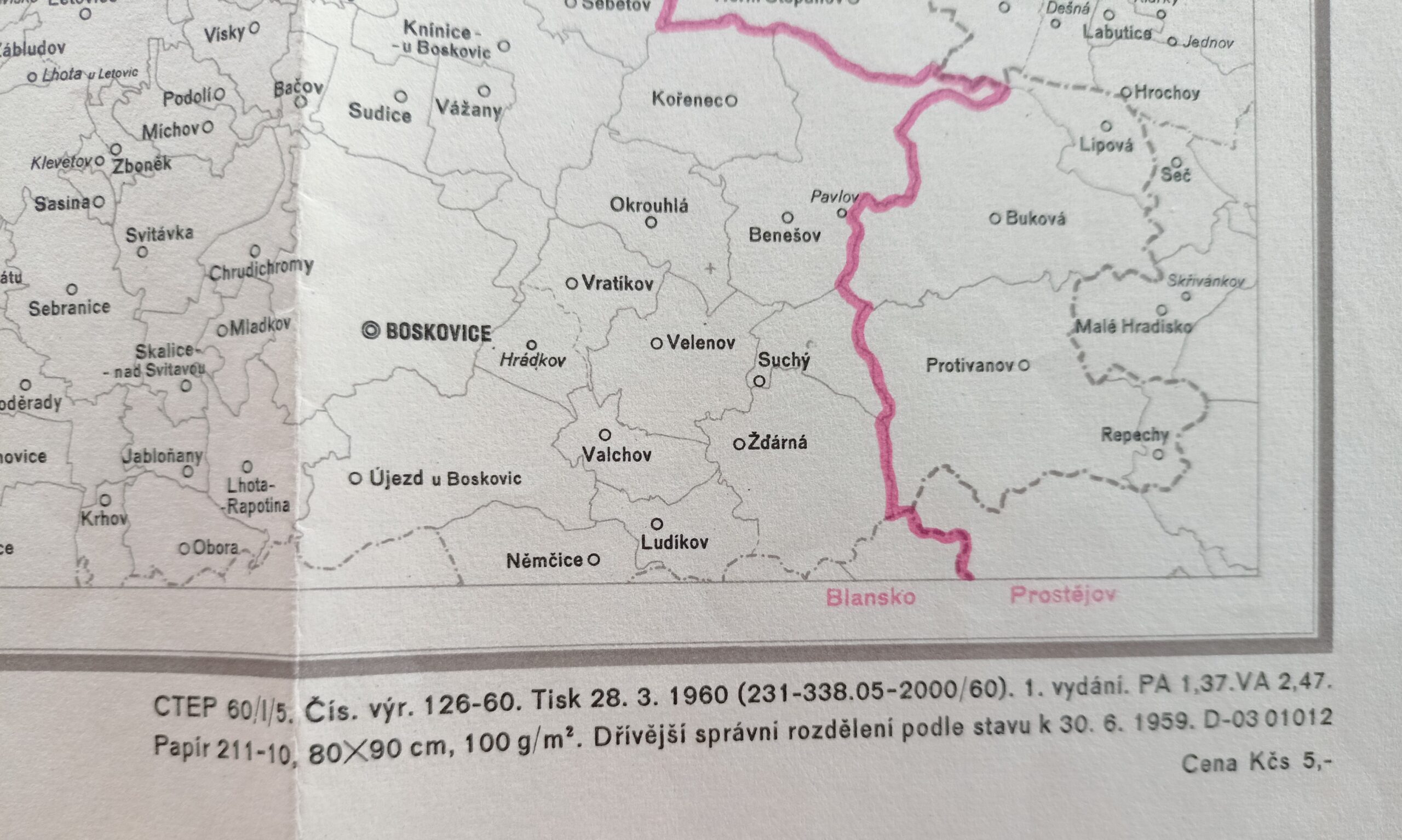 Mapa správního rozdělení ČSR - VÝCHODOČESKÝ KRAJ r. 1960 - Obrázek 4