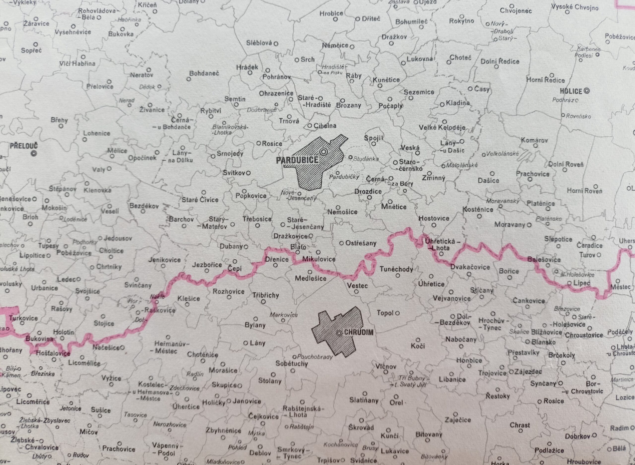 Mapa správního rozdělení ČSR - VÝCHODOČESKÝ KRAJ r. 1960 - Obrázek 7