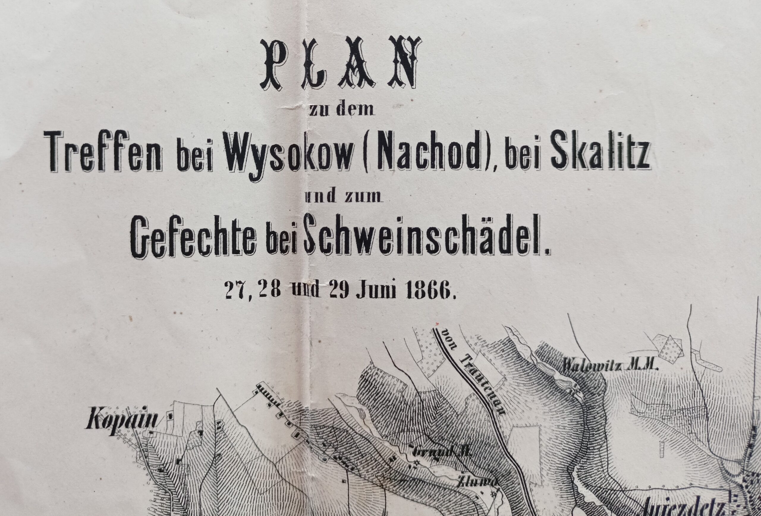 Plán bojů Prusko a Rakousko - Náchod, Vysokov, Česká Skalice r. 1866 - Obrázek 2